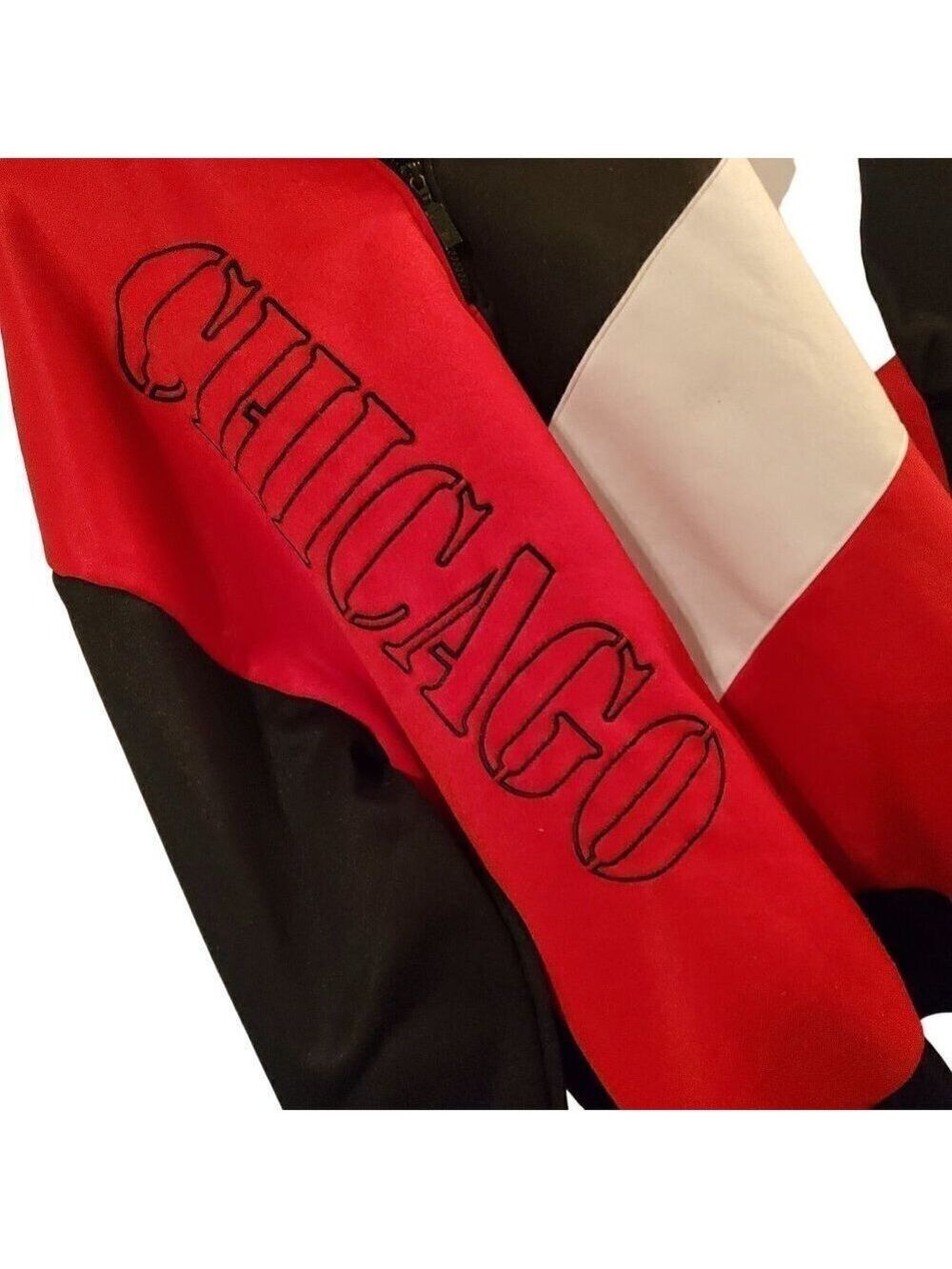CHICAGO Billion Bay Red White Black 1/4 Zip Long Sleeve Sweatshirt Size XXL - Picture 3 of 8